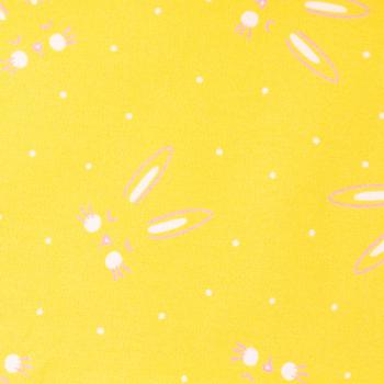 Preview: Bauwoll Druck Hasengesichter auf Gelb von Happy Easter by Swafing 
